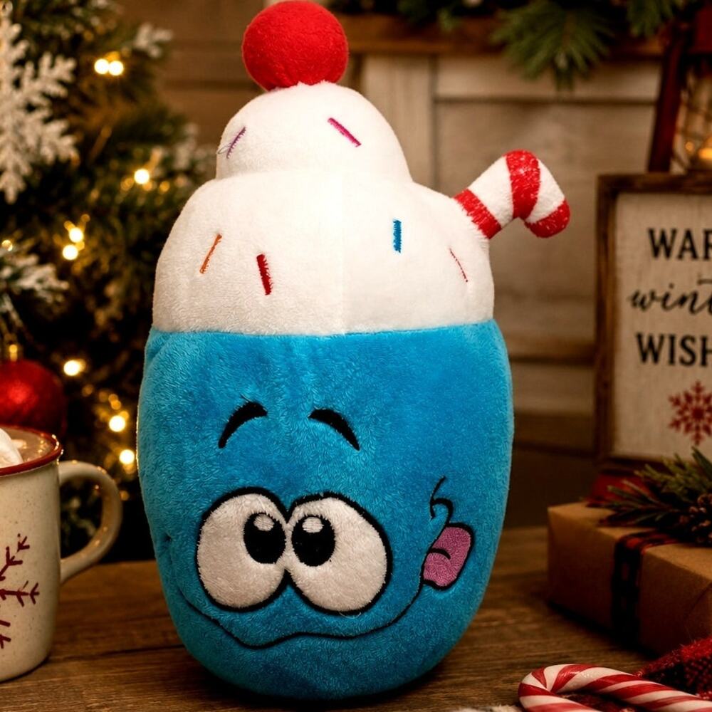 Squishmallow Cupcake Pillow Sugar Loaf Ice Cream Plush Blue Sprinkle 11" Rare